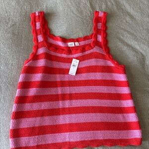 Women’s GAP Red and Pink Striped Tank Top